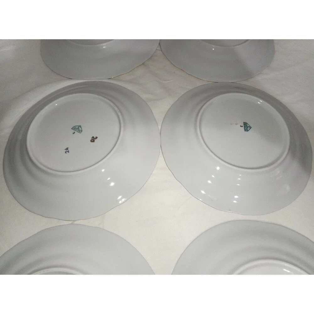 Vintage Favolina Bread/Butter Plates Made in Poland Floral Gold Trim Porcelain